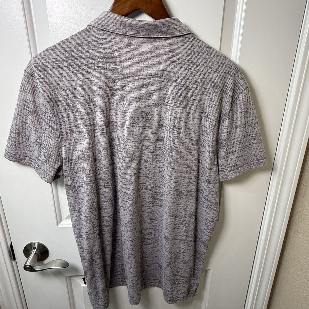 John‎ Varvatos USA Polo Shirt Men's Large Gray Space Dye Short Sleeve Casual - Picture 4 of 4